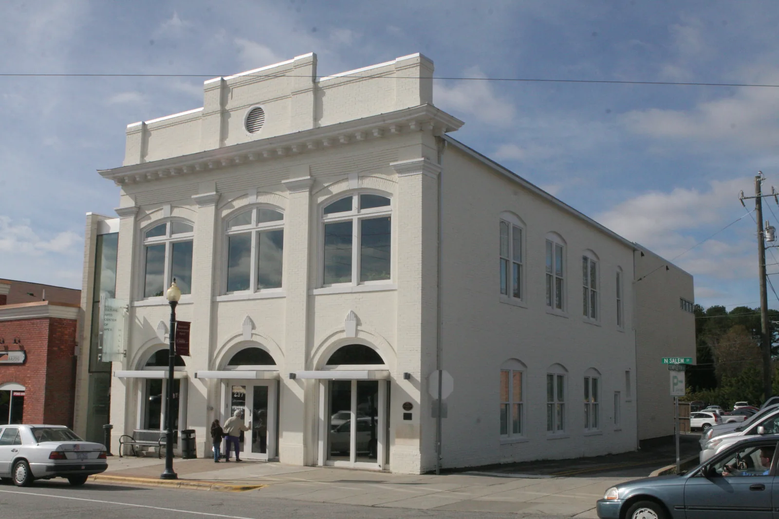 The Halle Cultural Arts Center, Apex's 1912 Town Hall, on North Salem Street.