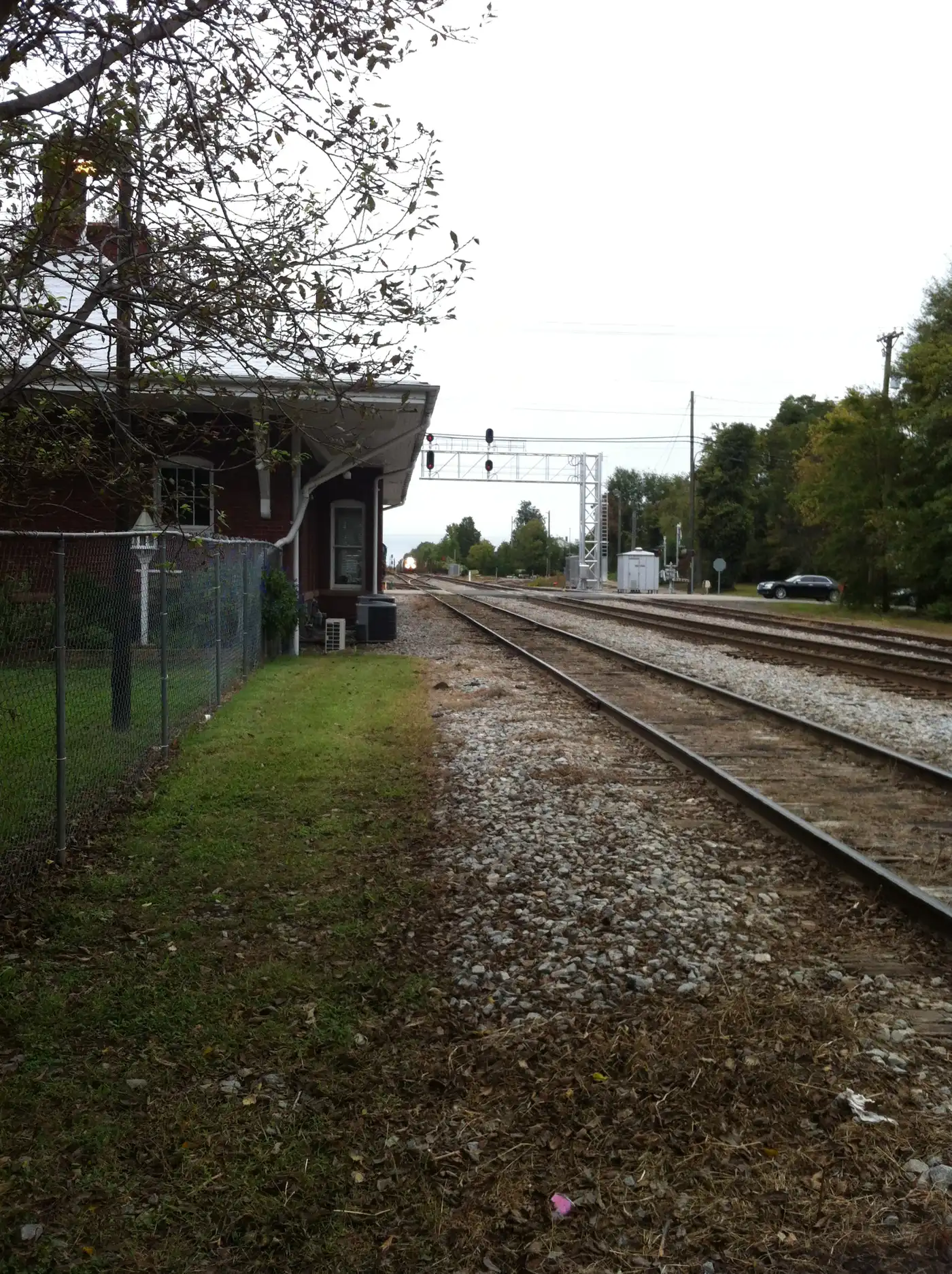The restored Apex Union Depot on North Salem Street, home of the Apex Welcome Center, where Snowman Stroll passports are picked up.