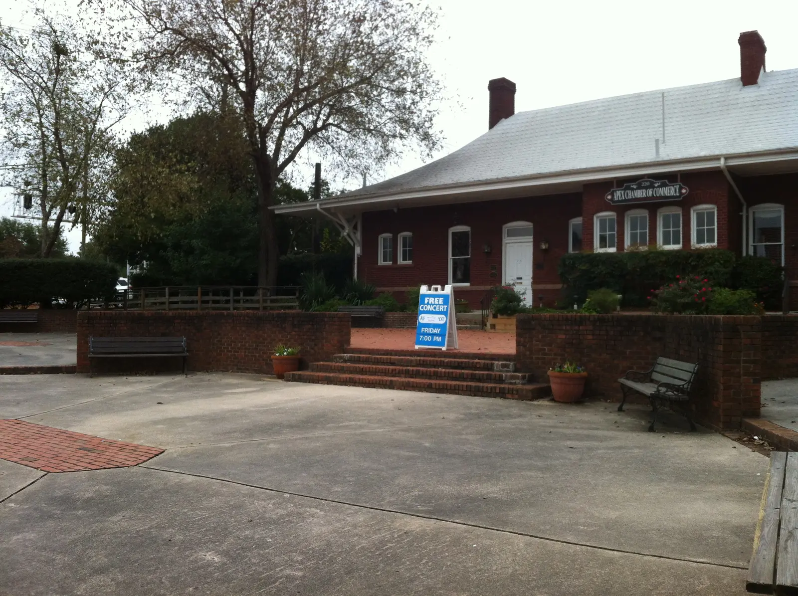 The Apex Union Depot, rebuilt in 1914, at North Salem and Center streets, now the Apex Welcome Center.