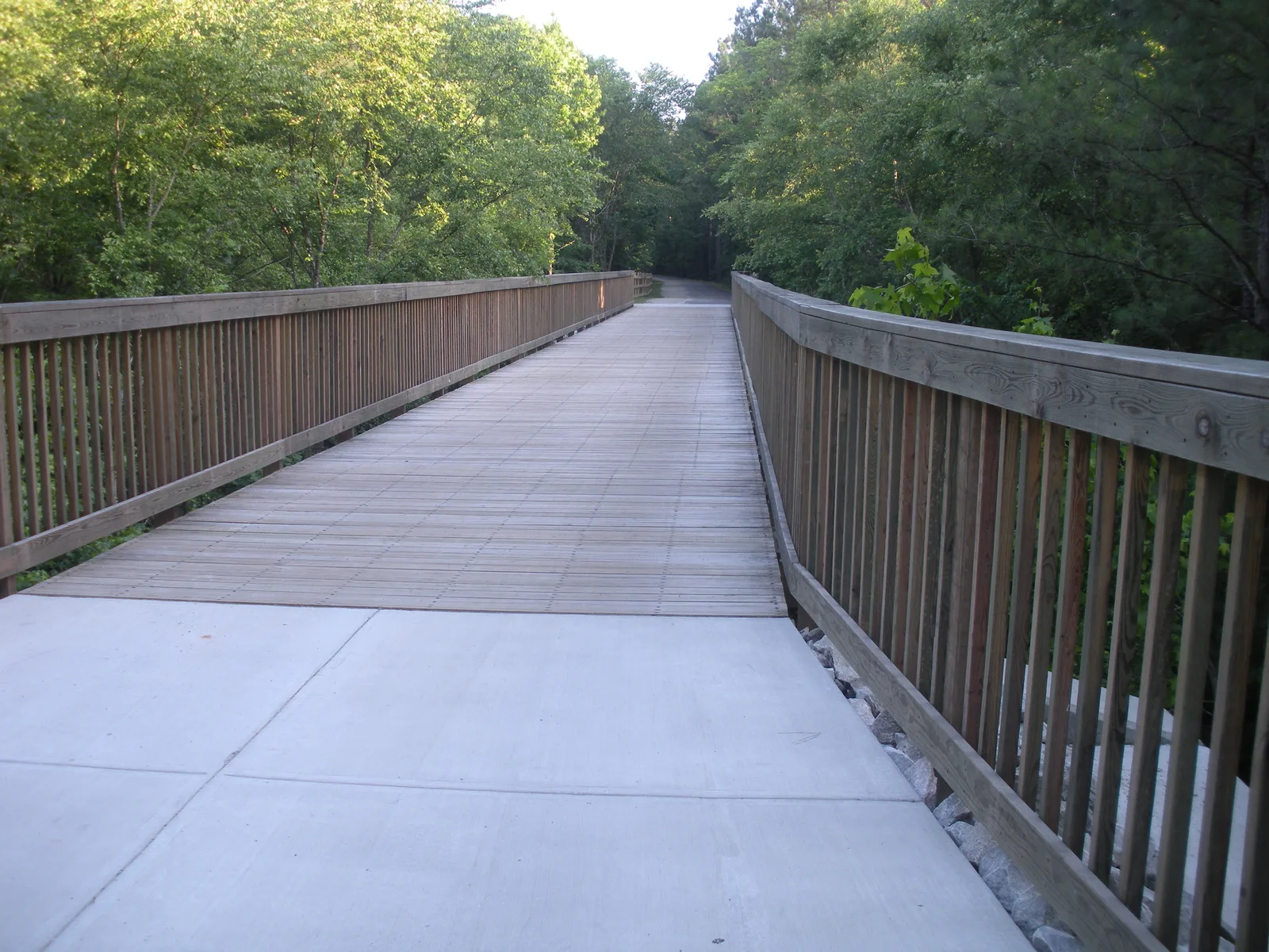 The American Tobacco Trail crosses Panther Creek on a bridge in Chatham County.