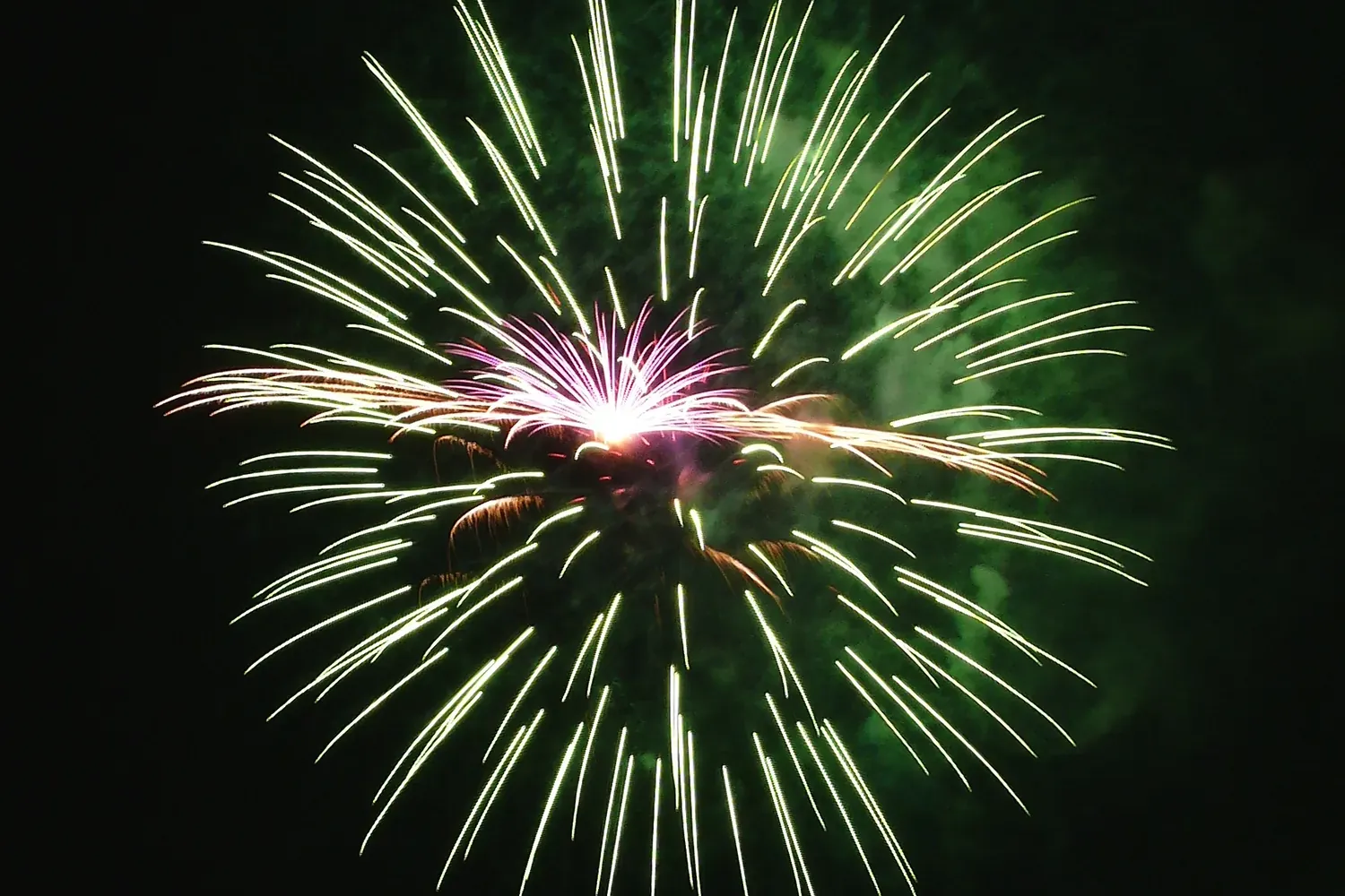 Fireworks burst over an Independence Day celebration in Lenoir, North Carolina.