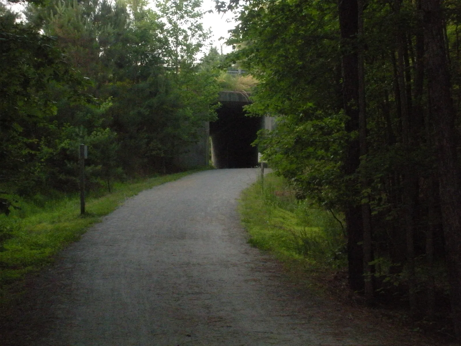 The American Tobacco Trail runs through a tunnel under U.S. 64 in Wake County.
