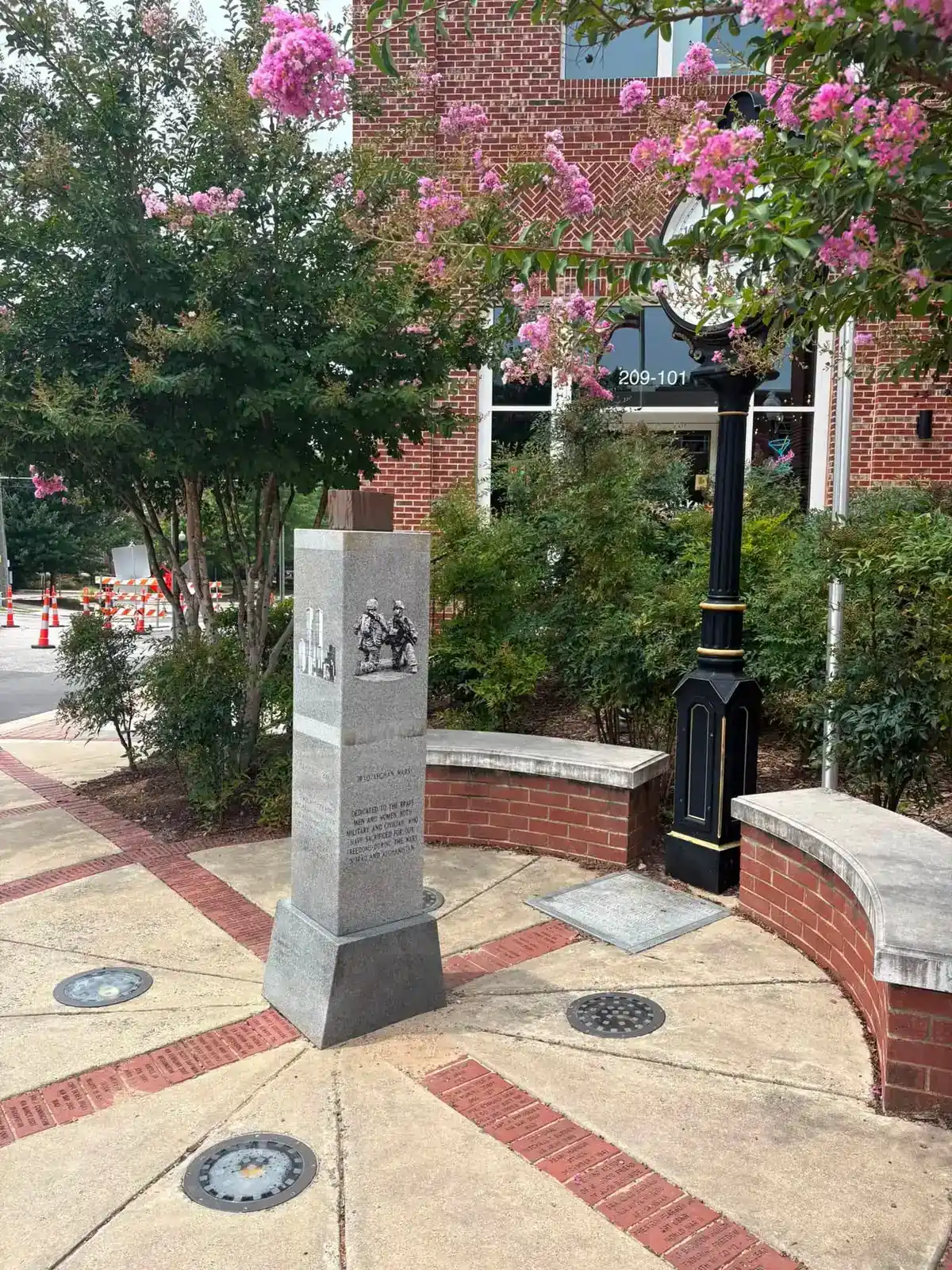 The Apex Service Memorial at Saunders and North Salem streets in downtown Apex.