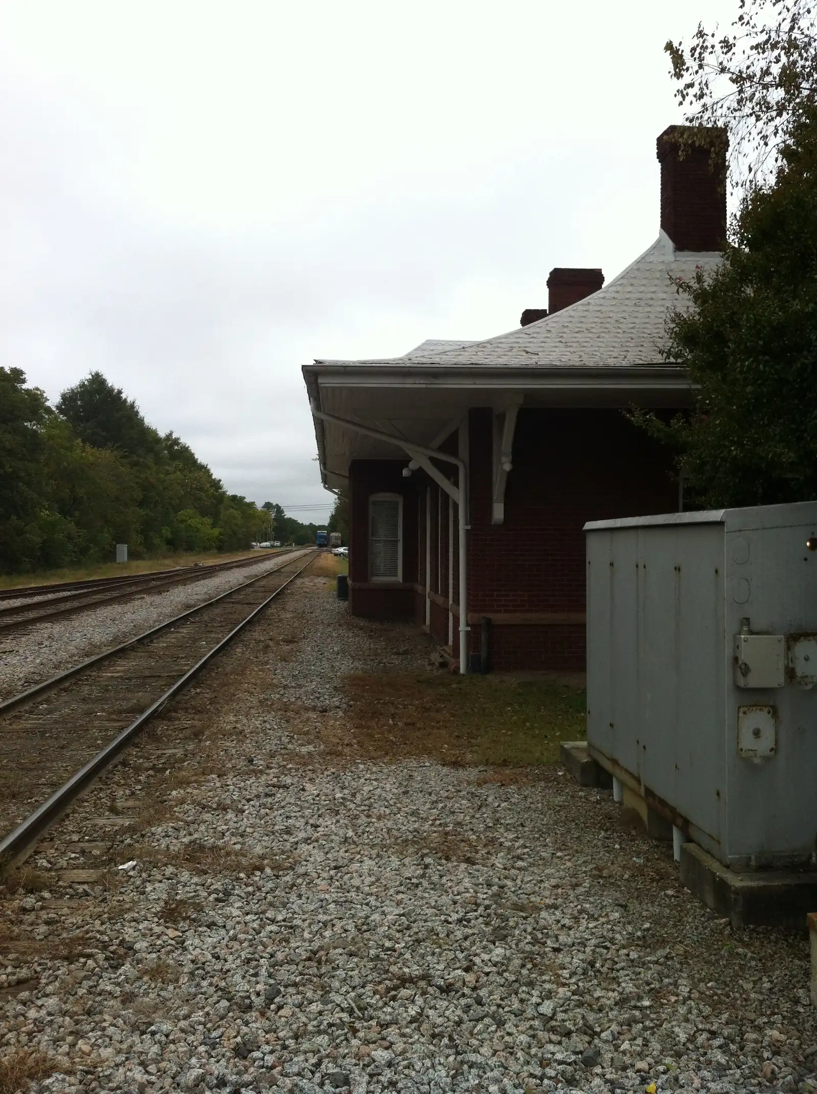 The restored passenger depot on North Salem Street in downtown Apex.